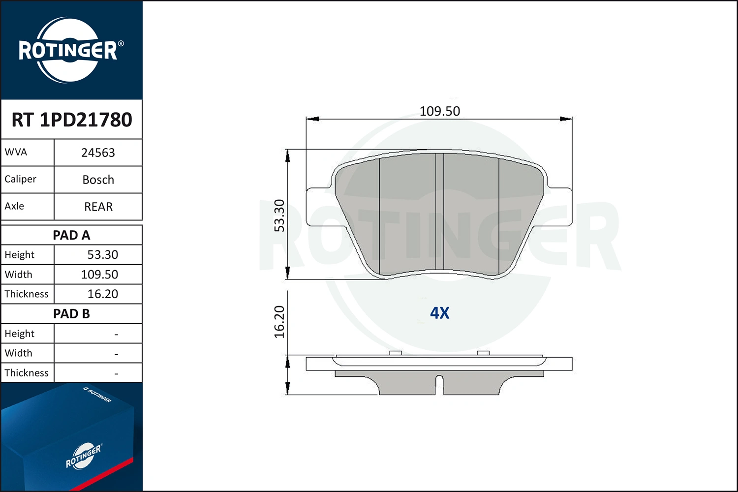 ROTINGER fékbetétkészlet, tárcsafék - RT 1PD21780 - TothCarparts