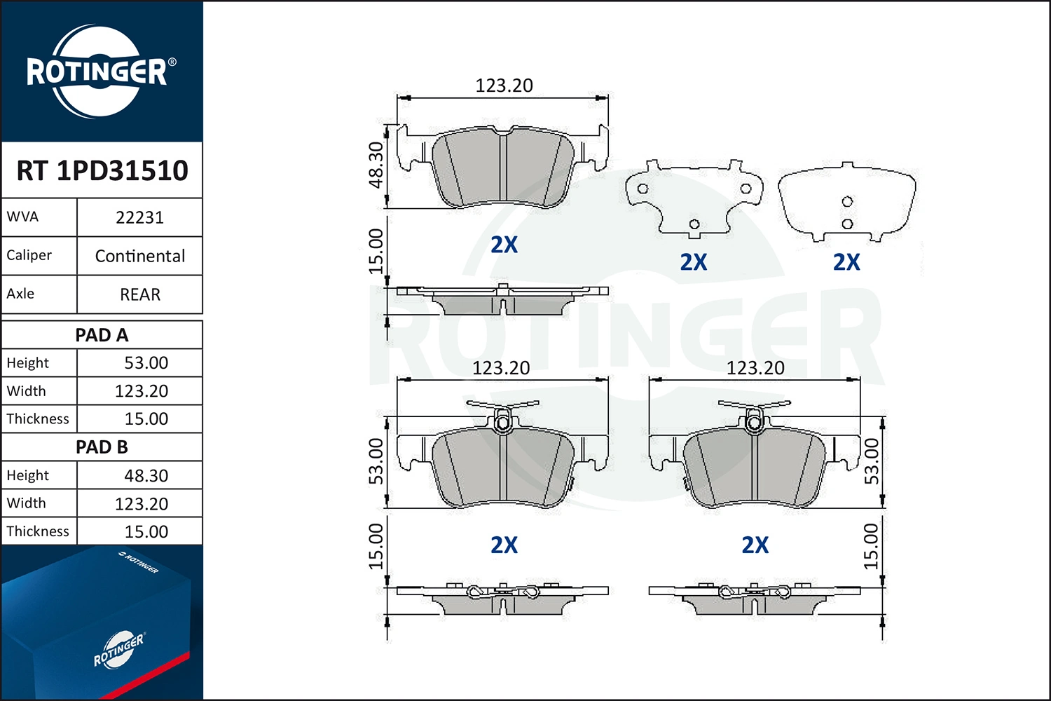ROTINGER fékbetétkészlet, tárcsafék - RT 1PD31510 - TothCarparts