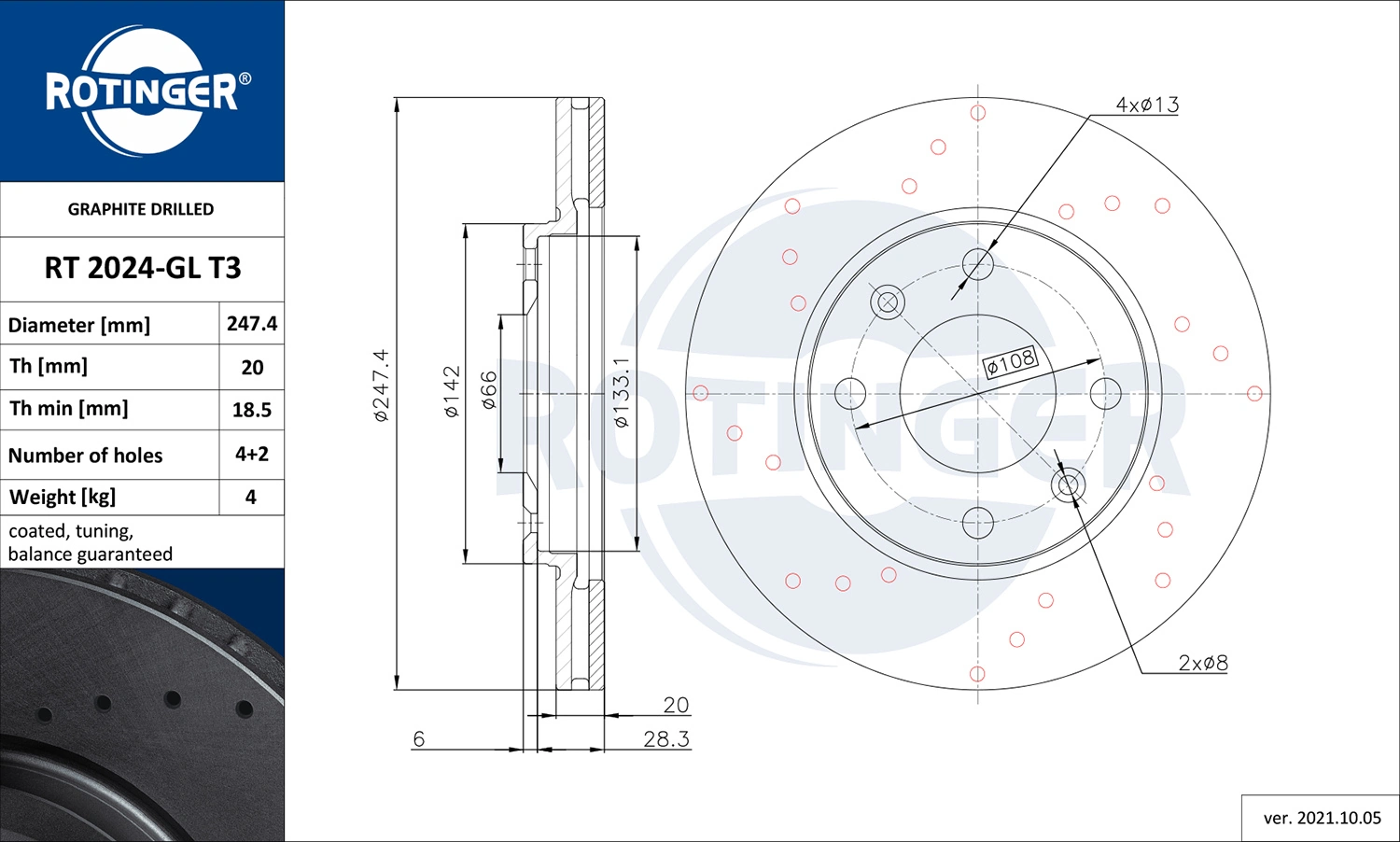 ROTINGER féktárcsa - RT 2024-GL T3 - TothCarparts