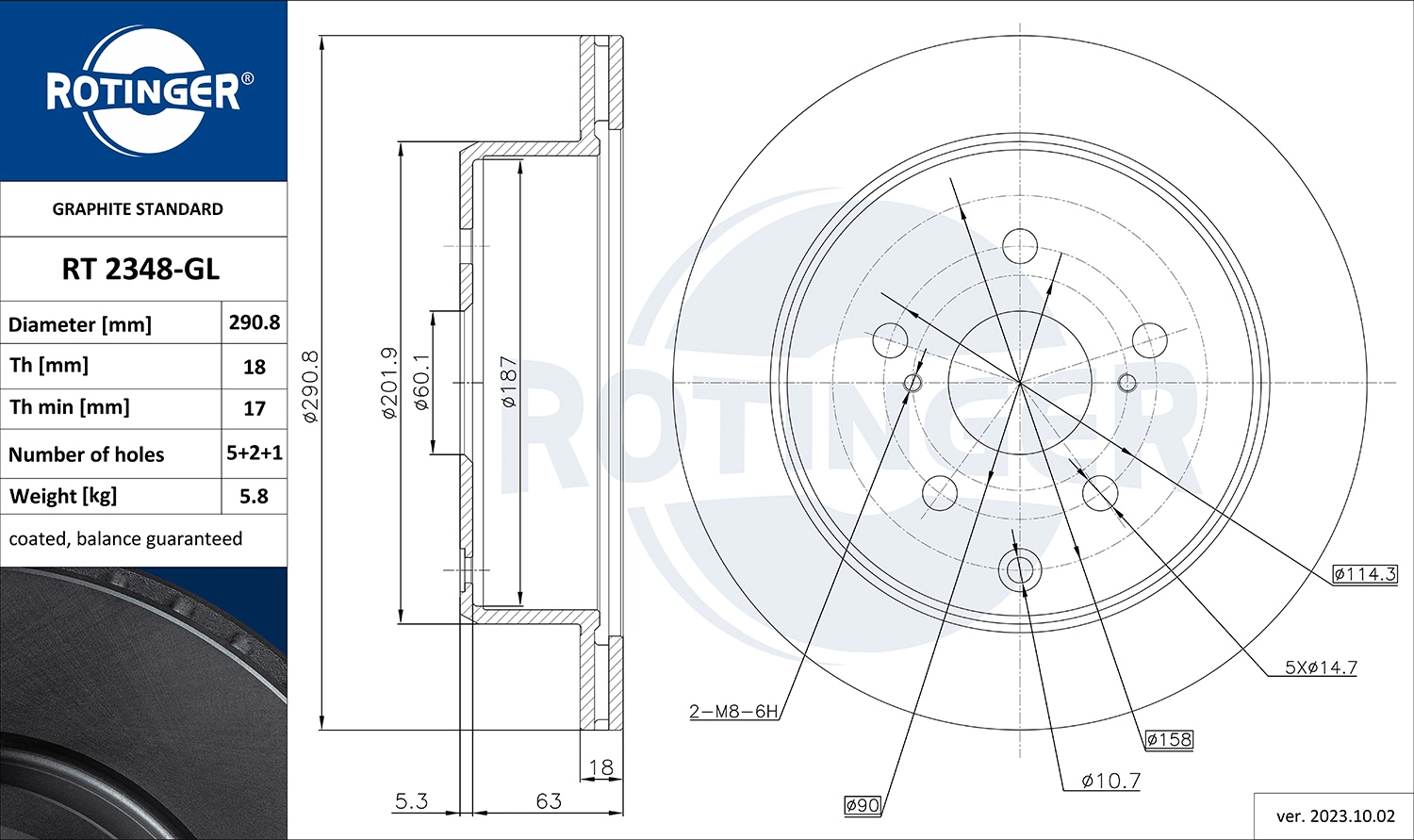 ROTINGER féktárcsa - RT 2348-GL - TothCarparts
