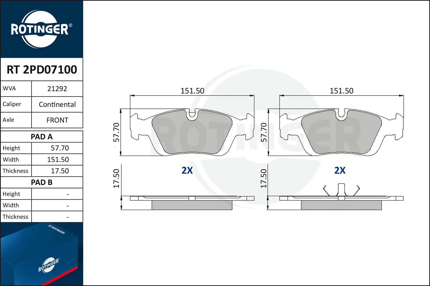ROTINGER fékbetétkészlet, tárcsafék - RT 2PD07100 - TothCarparts
