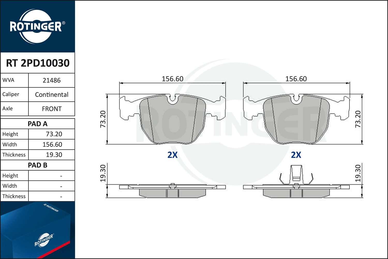 ROTINGER fékbetétkészlet, tárcsafék - RT 2PD10030 - TothCarparts