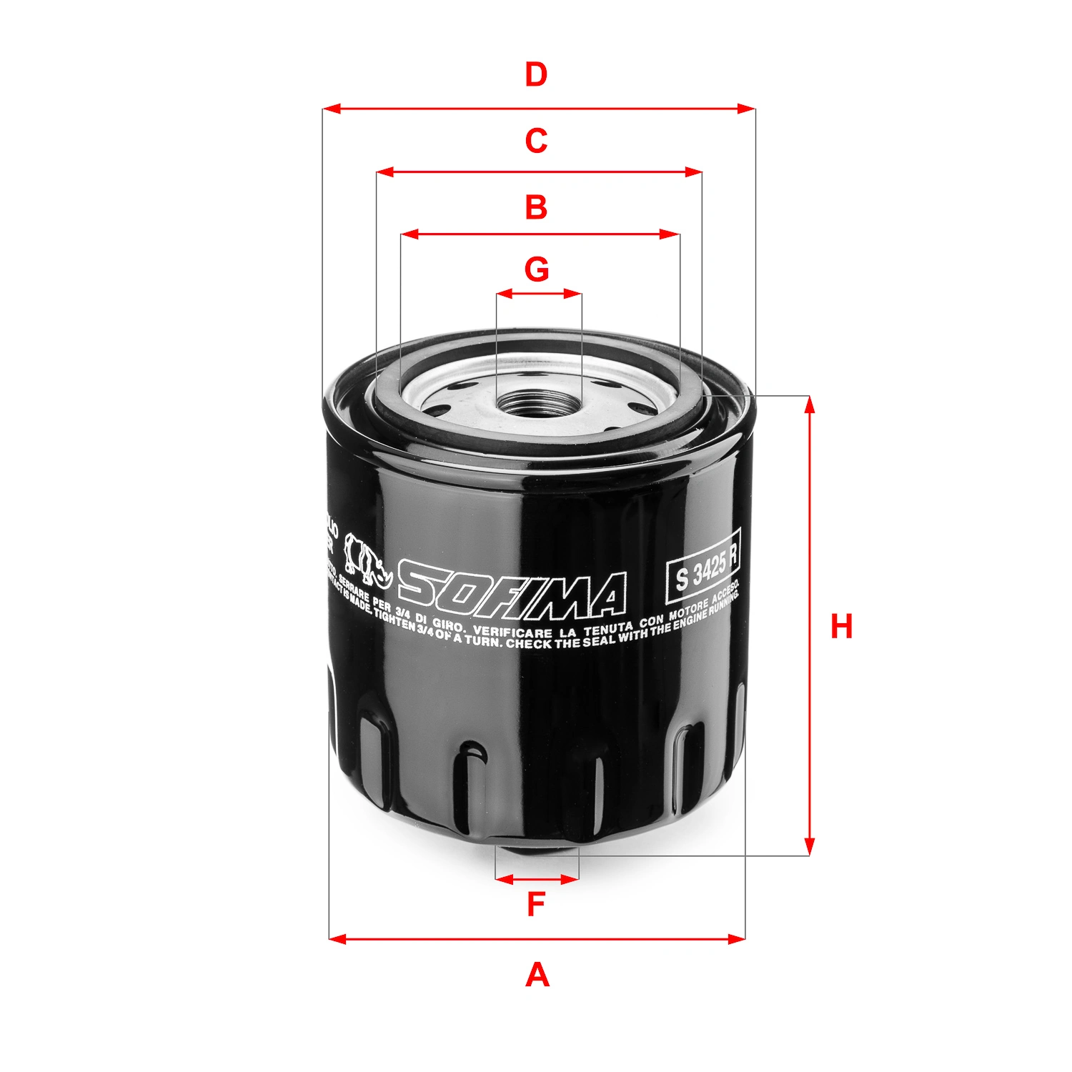 SOFIMA olajszűrő - S 3425 R - TothCarparts