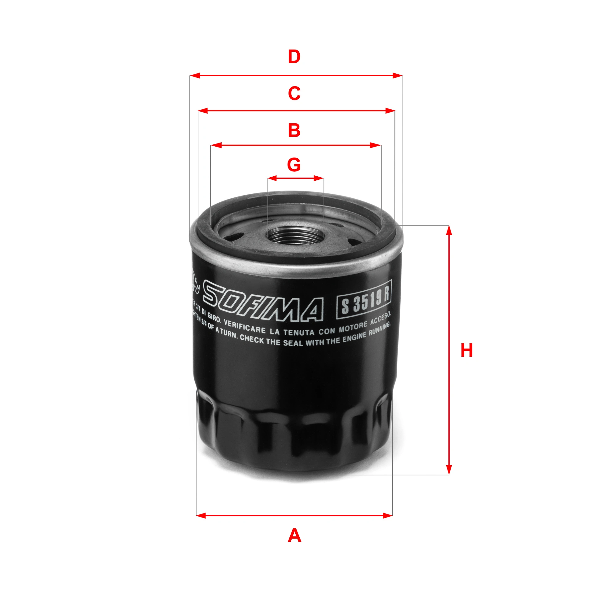 SOFIMA olajszűrő - S 3519 R - TothCarparts