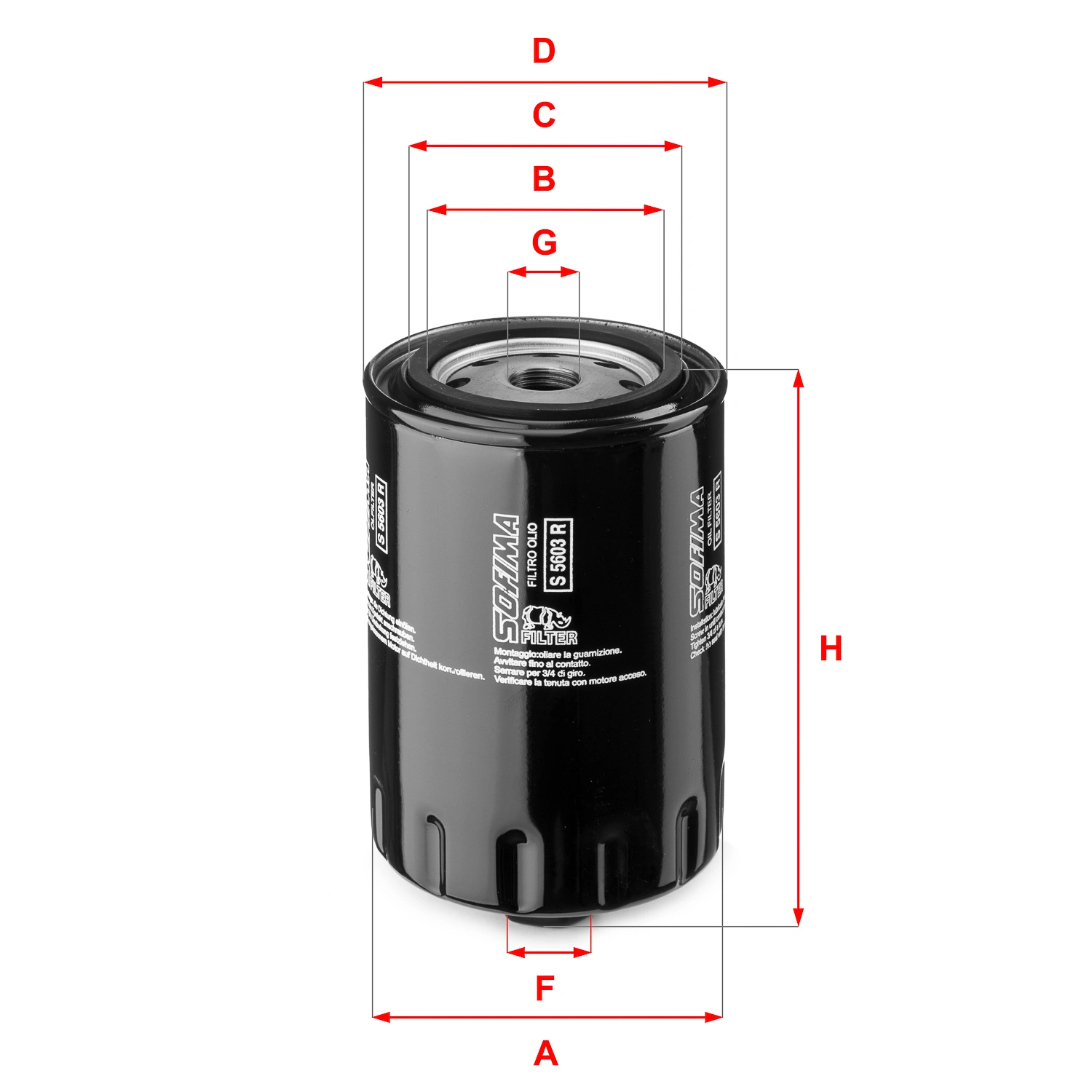 SOFIMA olajszűrő - S 5603 R - TothCarparts