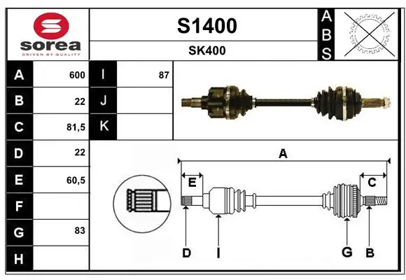 SNRA hajtótengely - S1400 - TothCarparts