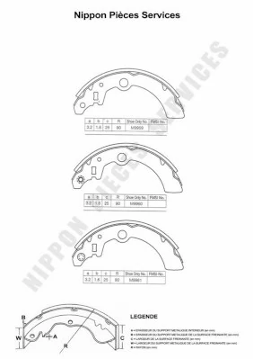 NPS fékpofakészlet - S350I15 - TothCarparts
