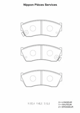NPS fékbetétkészlet, tárcsafék - S360I05 - TothCarparts