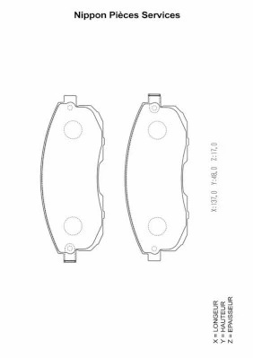 NPS fékbetétkészlet, tárcsafék - S360I33 - TothCarparts