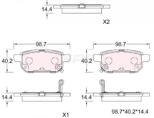 NPS fékbetétkészlet, tárcsafék - S361I02 - TothCarparts