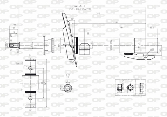 OPEN PARTS lengéscsillapító - SAB8071.31 - TothCarparts