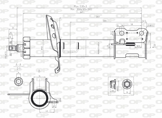 OPEN PARTS lengéscsillapító - SAB8075.31 - TothCarparts