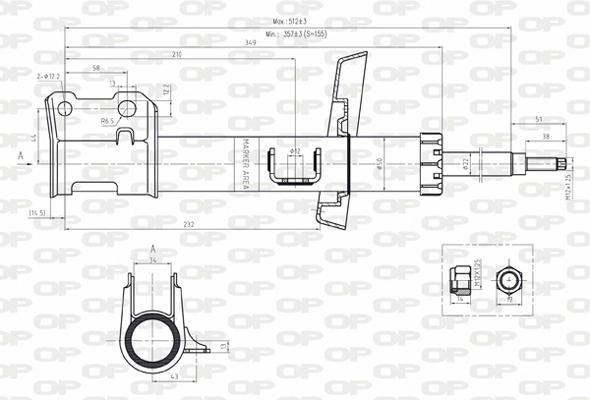 OPEN PARTS lengéscsillapító - SAB8123.31 - TothCarparts