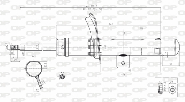 OPEN PARTS lengéscsillapító - SAB8140.11 - TothCarparts