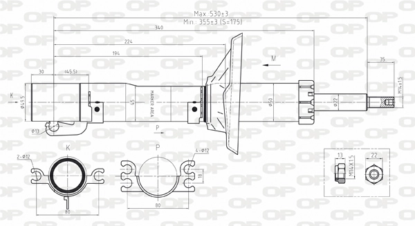 OPEN PARTS lengéscsillapító - SAB8164.31 - TothCarparts