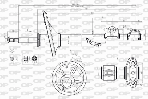 OPEN PARTS lengéscsillapító - SAB8214.31 - TothCarparts