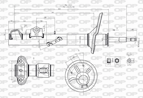 OPEN PARTS lengéscsillapító - SAB8215.31 - TothCarparts