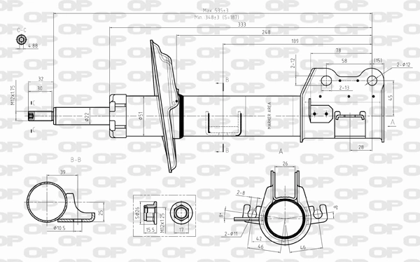 OPEN PARTS lengéscsillapító - SAB8299.31 - TothCarparts