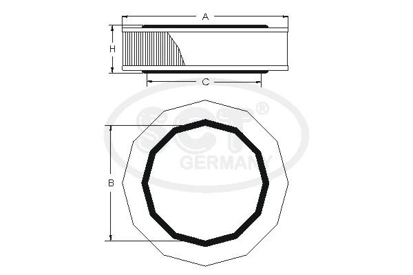 SCT - MANNOL légszűrő - SB 275 - TothCarparts