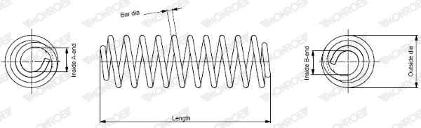MONROE futómű rugó - SE3347 - TothCarparts