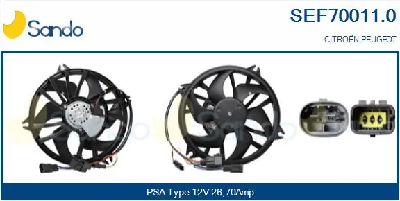SANDO villanymotor, hűtőventilátor - SEF70011.0 - TothCarparts