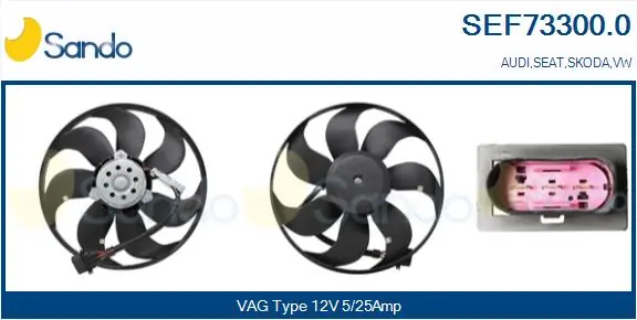SANDO ventilátor, motorhűtés - SEF73300.0 - TothCarparts