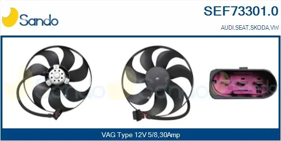 SANDO ventilátor, motorhűtés - SEF73301.0 - TothCarparts