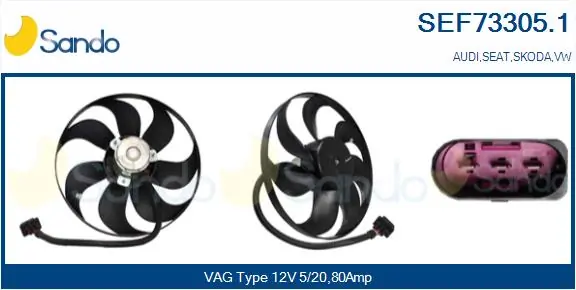 SANDO ventilátor, motorhűtés - SEF73305.1 - TothCarparts