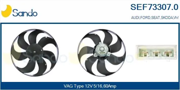 SANDO ventilátor, motorhűtés - SEF73307.0 - TothCarparts