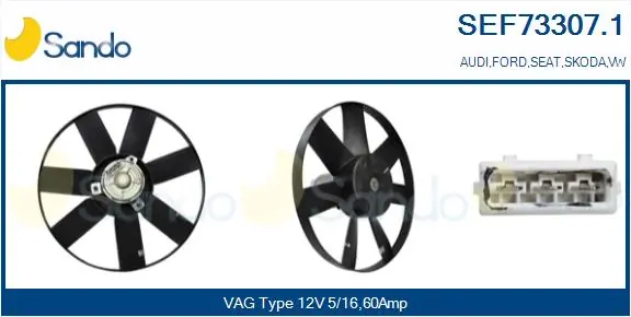 SANDO ventilátor, motorhűtés - SEF73307.1 - TothCarparts