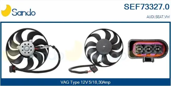 SANDO ventilátor, motorhűtés - SEF73327.0 - TothCarparts