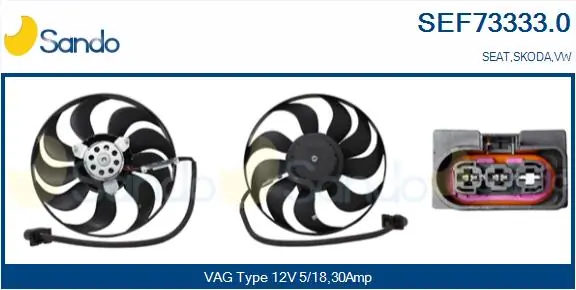 SANDO ventilátor, motorhűtés - SEF73333.0 - TothCarparts