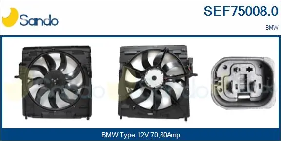 SANDO villanymotor, hűtőventilátor - SEF75008.0 - TothCarparts