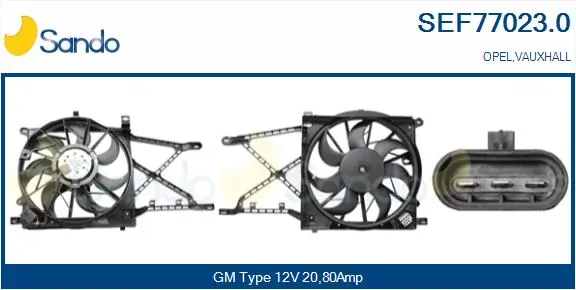 SANDO villanymotor, hűtőventilátor - SEF77023.0 - TothCarparts