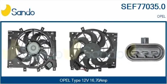 SANDO villanymotor, hűtőventilátor - SEF77035.0 - TothCarparts