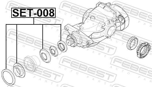 FEBEST tömítőgyűrű, differenciálmű - SET-008 - TothCarparts