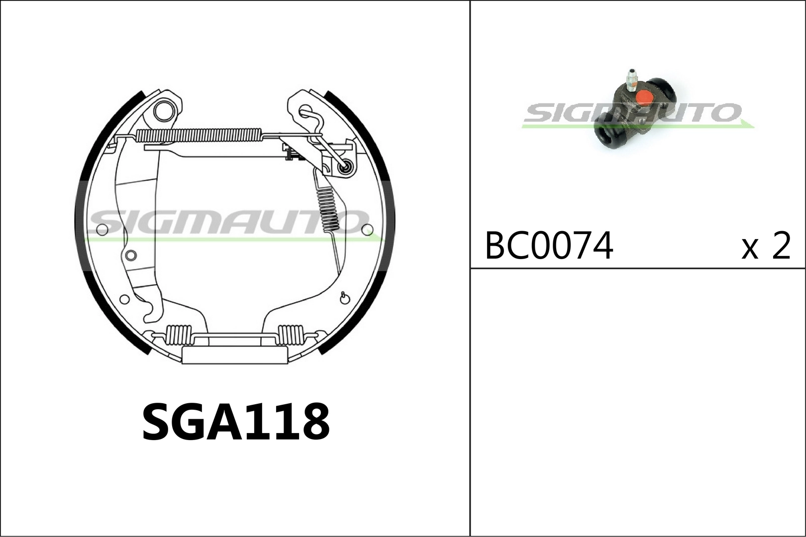 SIGMAUTO fékpofakészlet - SGA118 - TothCarparts