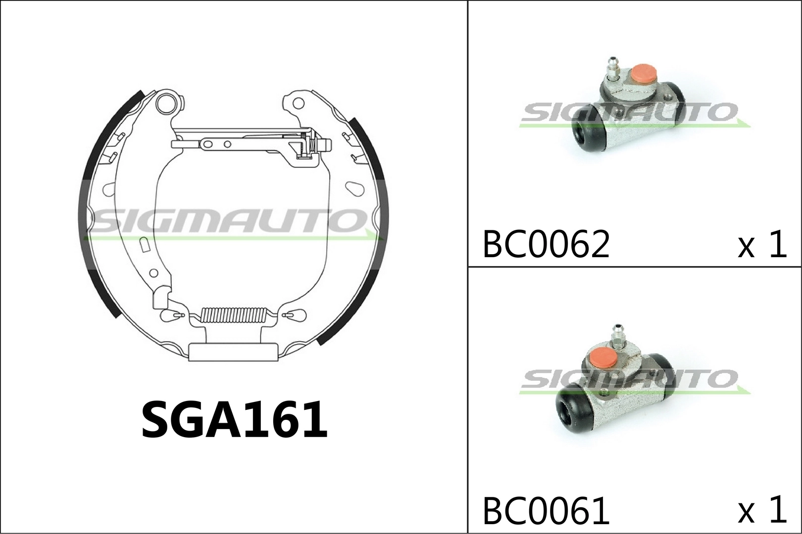 SIGMAUTO fékpofakészlet - SGA161 - TothCarparts