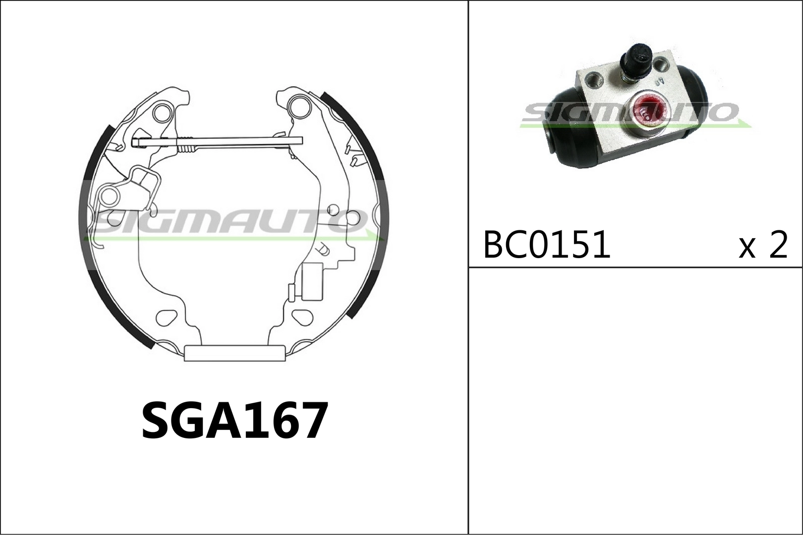 SIGMAUTO fékpofakészlet - SGA167 - TothCarparts