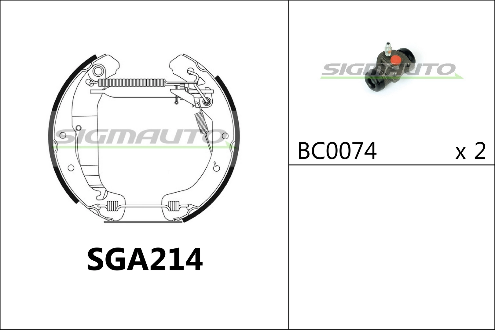 SIGMAUTO fékpofakészlet - SGA214 - TothCarparts