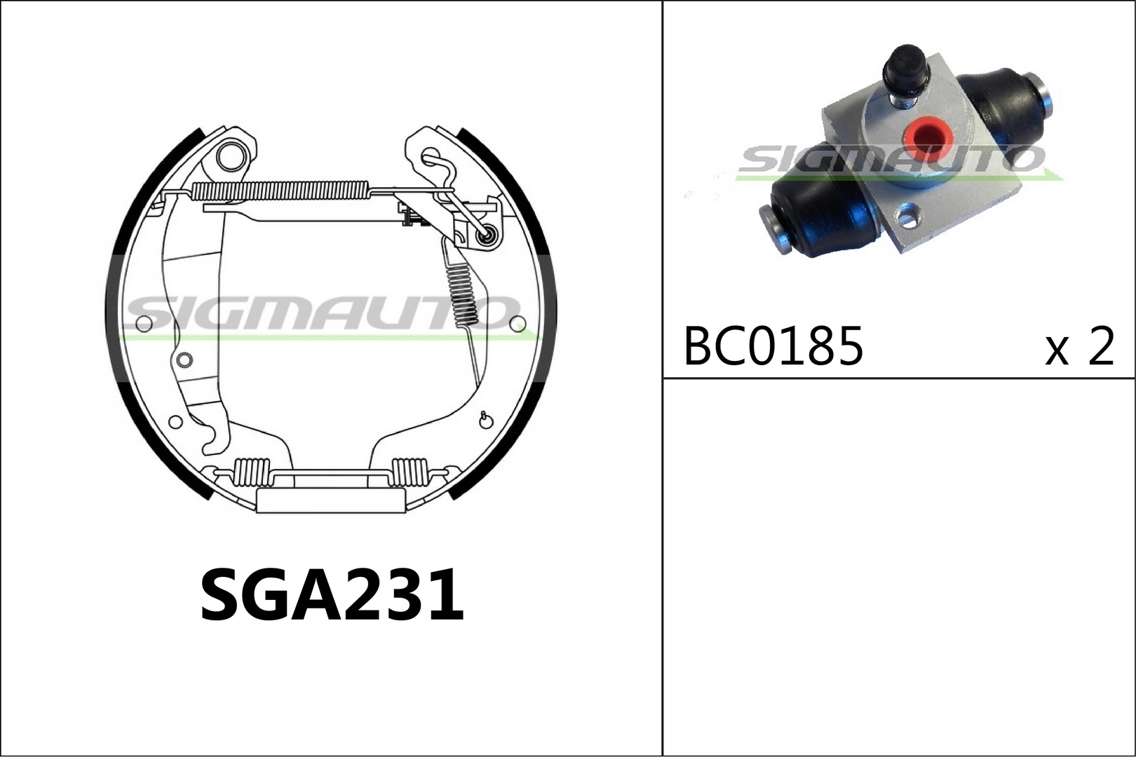 SIGMAUTO fékpofakészlet - SGA231 - TothCarparts