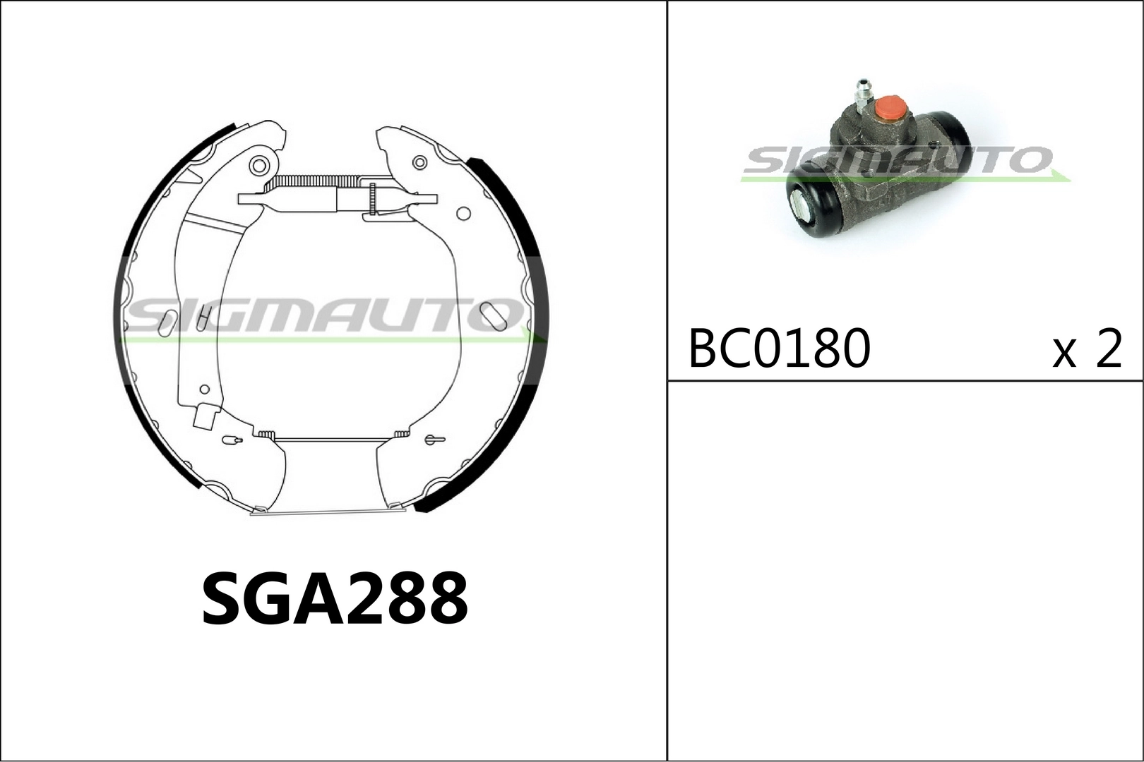 SIGMAUTO fékpofakészlet - SGA288 - TothCarparts