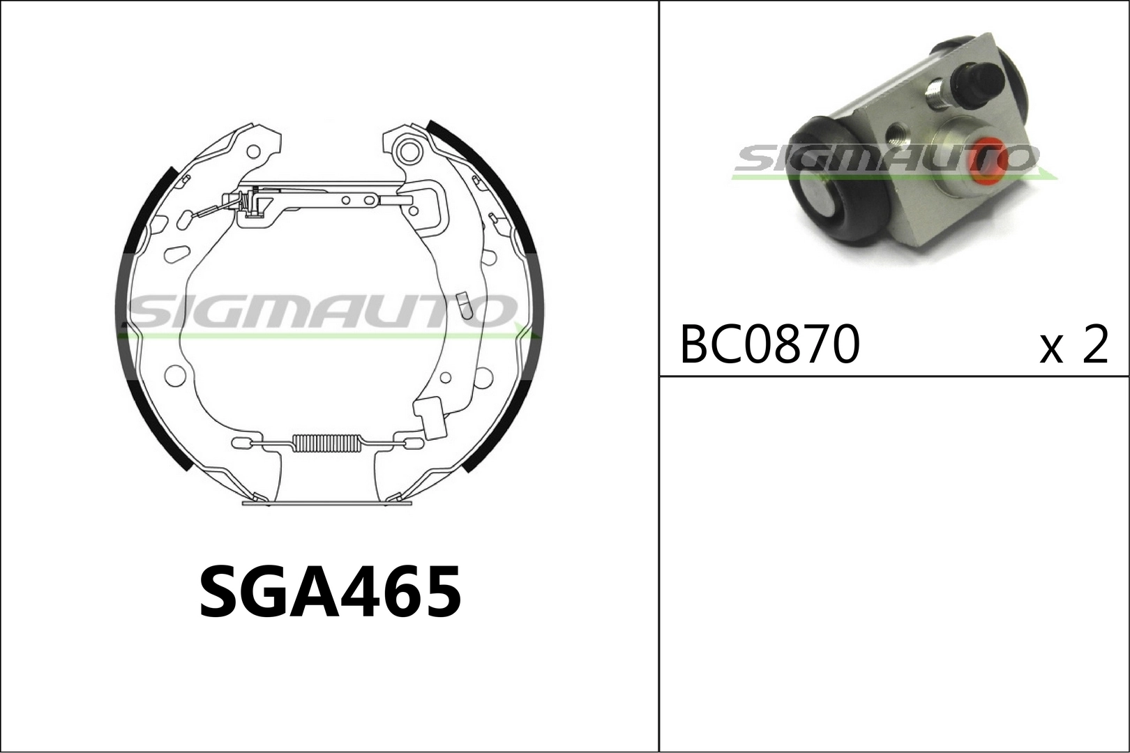 SIGMAUTO fékpofakészlet - SGA465 - TothCarparts
