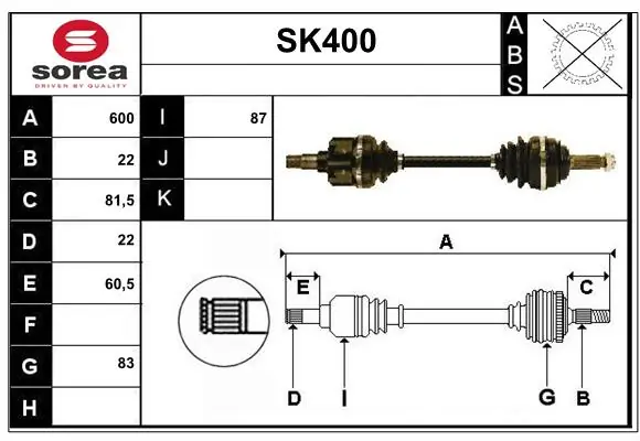 SERA hajtótengely - SK400 - TothCarparts