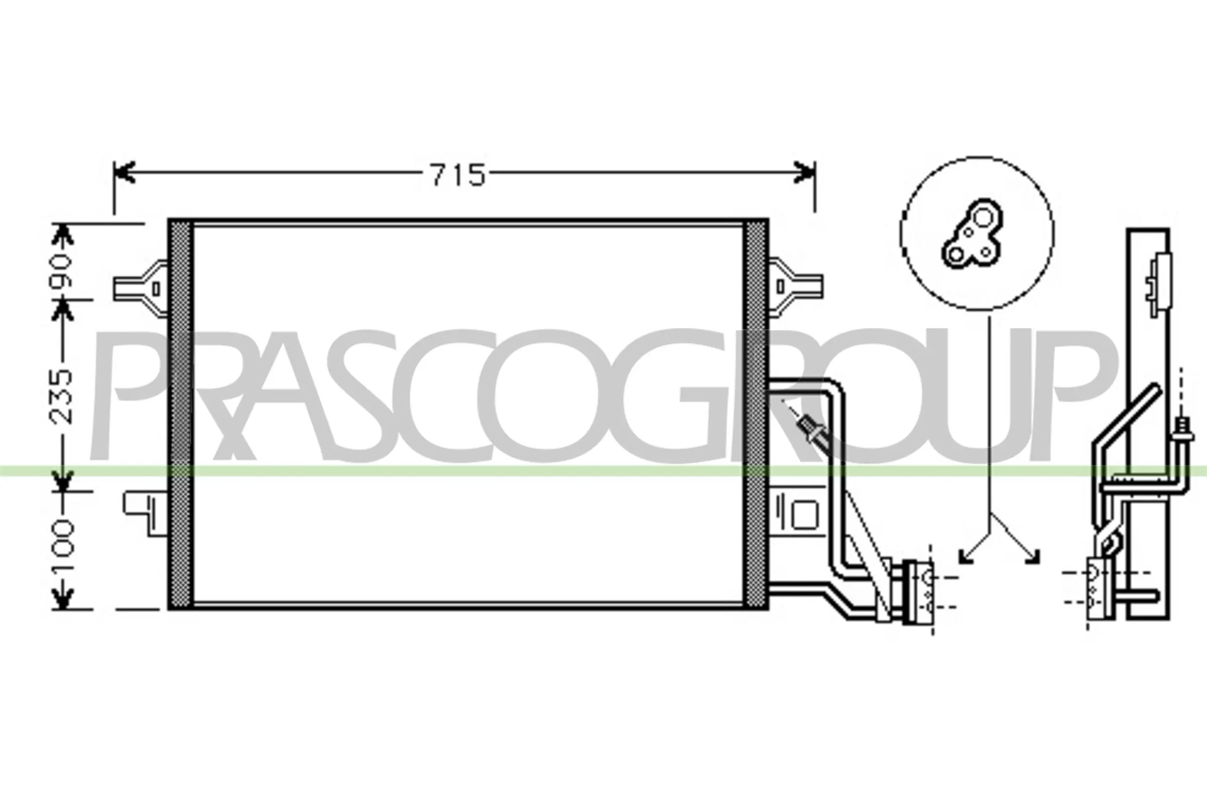 PRASCO kondenzátor, klíma - SK418C001 - TothCarparts