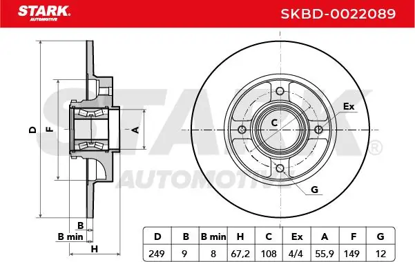 Stark féktárcsa - SKBD-0022089 - TothCarparts