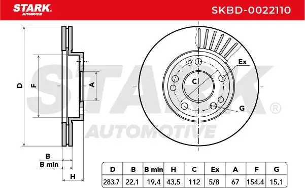 Stark féktárcsa - SKBD-0022110 - TothCarparts