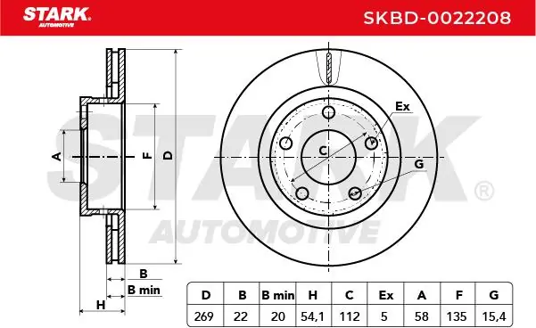 Stark féktárcsa - SKBD-0022208 - TothCarparts
