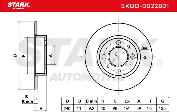 Stark féktárcsa - SKBD-0022801 - TothCarparts