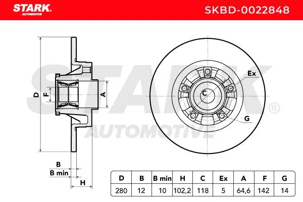 Stark féktárcsa - SKBD-0022848 - TothCarparts